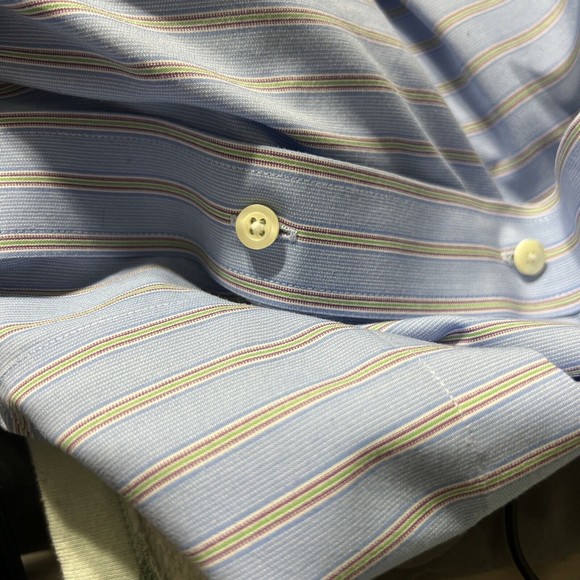 Brooks Brothers Mens Button Up Long Sleeve Shirt Blue 15 1/2-35 Slim Fit - Picture 6 of 6